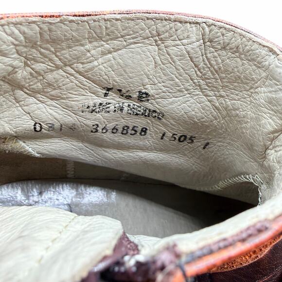 OG by Old Gringo Distressed Leather Strap Ankle Boots Brown 7.5 made in Mexico - Picture 11 of 13